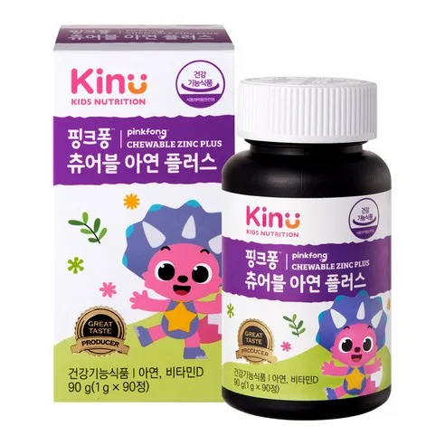 KINU 핑크퐁 츄어블 아연 플러스