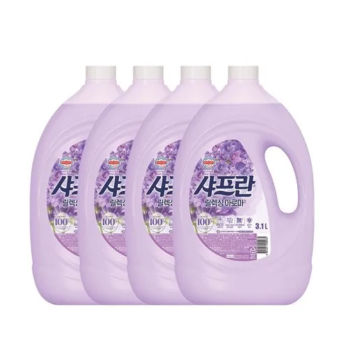 샤프란 릴렉싱아로마 섬유유연제 본품  3.1L, 4개