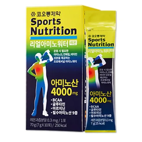 코오롱제약 리얼아미노워터 레몬맛 10포 아미노산보충  1개, 70g