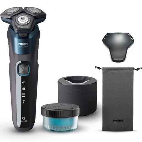 필립스 전기면도기 SkinIQ 5000 + 무선 클렌징팟 세트