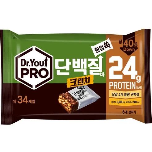 닥터유 프로단백질바 크런치 한입쏙 34p  420g, 1개