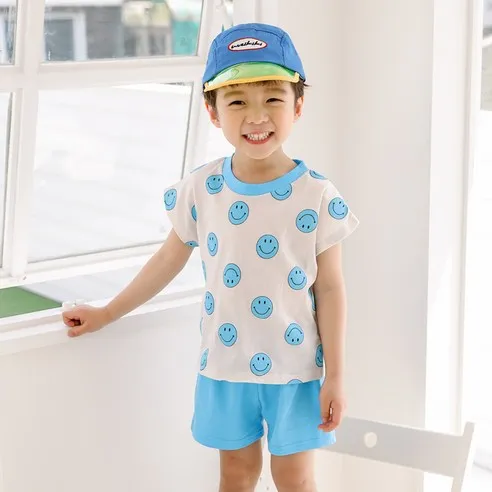 라라아망 아동용 네온 스마일 상하복