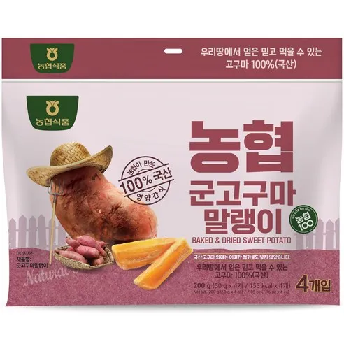 농협 아름찬 군고구마 말랭이 4p  1개, 200g