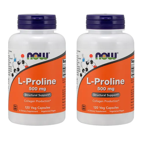 나우푸드 L-프롤린 500 mg 베지 캡슐 엘 프롤린 L-Proline 기타 아미노산  120정, 2개