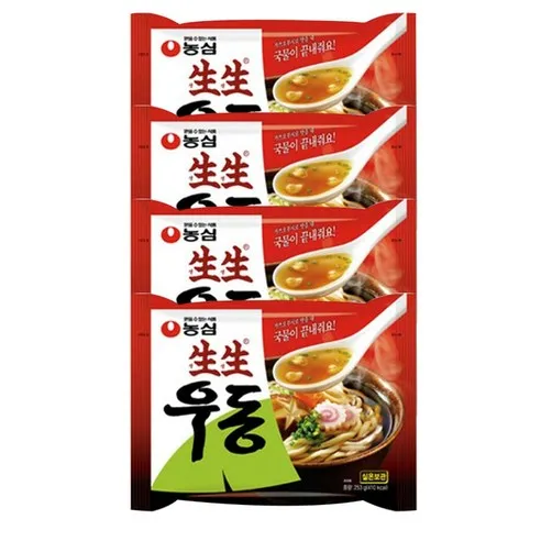 생생우동면 봉지 4p  253g, 4개
