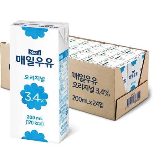 매일유업 매일우유 멸균우유 오리지널  200ml, 24개