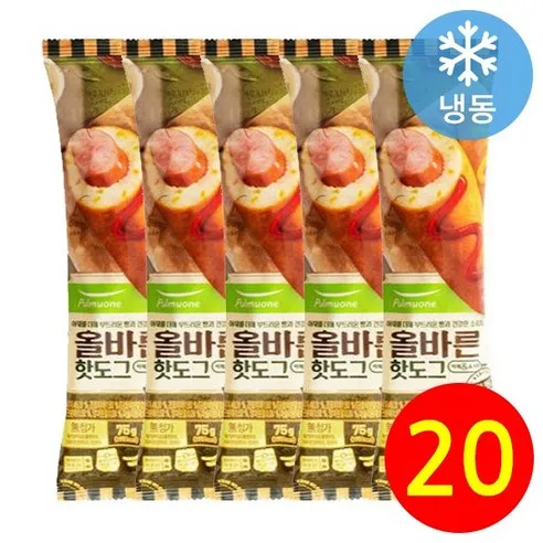 풀무원 올바른 핫도그  75g, 20개