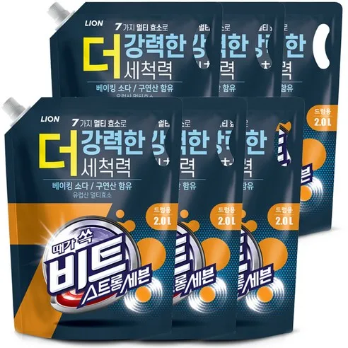 비트 스트롱 세븐 드럼용 액상세제 리필  2L, 6개