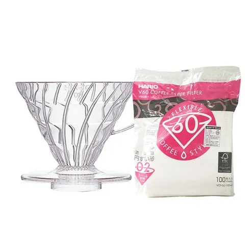 하리오 V60 PP 드리퍼 1p + 여과지 100p 1~4인