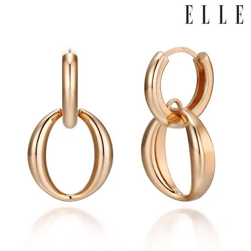 [엘르주얼리] 14K 드레스 플랫 원터치 귀걸이 (gold pin) ELGPEE367